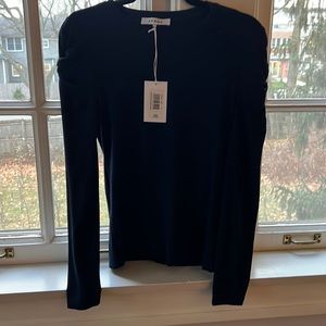 Frame navy blue twisted sleeve t-shirt, size S, NWT